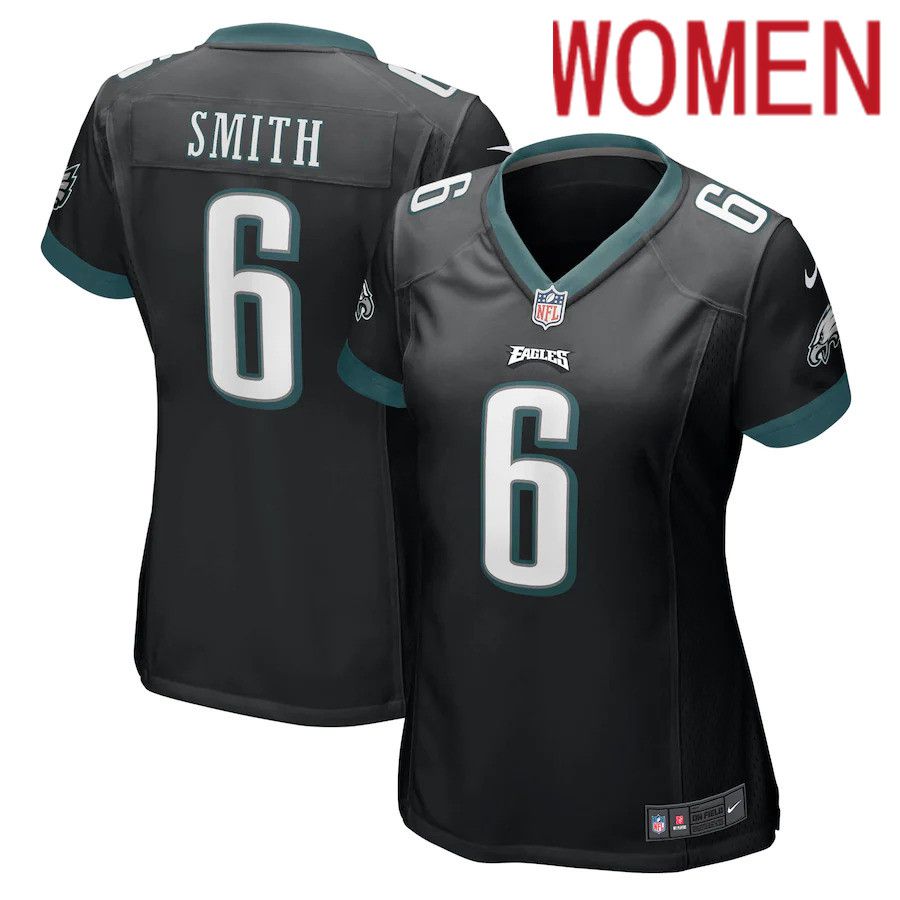 Women Philadelphia Eagles #6 DeVonta Smith Nike Black Game NFL Jersey->women nfl jersey->Women Jersey